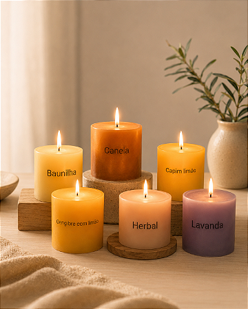 Kit com 6 velas aromáticas 130g