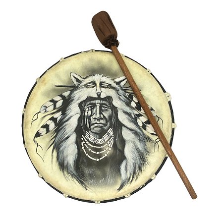 Tambor xamânico 13" Indonésia com pintura