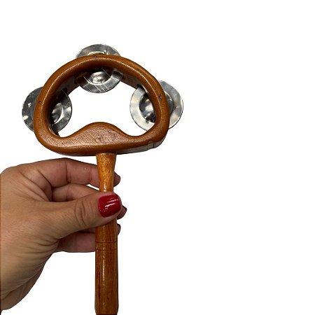 Mini pandeirola com cabo