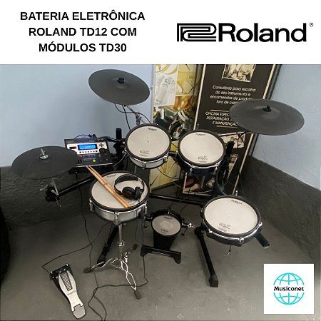 BATERIA ELETRÔNICA ROLAND TD12 COM MODULOS TD30