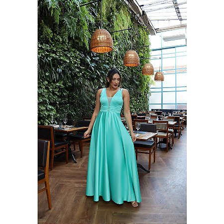 Vestido madrinha Verde Tiffany longo vestido Verde Tiffany madrinha -  Vestidos de Festas | Marisa Modas | Madrinhas | Formatura | Debutantes
