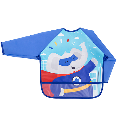Avental/Babador com Mangas Elefante Superhero - Buba