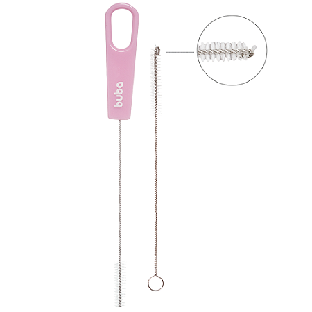 Kit Escovas para Canudos Rosa - Buba