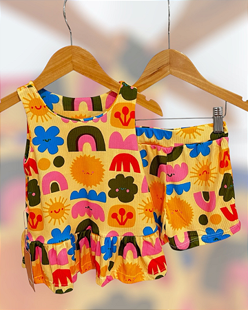 Conjunto Canelado Comfy: Batinha + Short