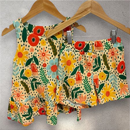 Conjunto Canelado Comfy: Regatinha + Short-Saia