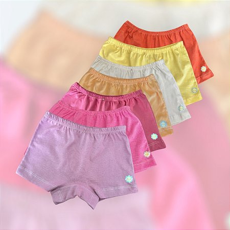 Calcinha Shortinho 100% Algodão - XG (10-12 anos)