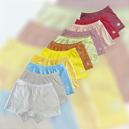 Calcinha Shortinho 100% Algodão - P (1-3 anos)