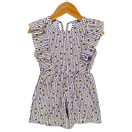 Macaquinho Lilás em Cotton Limãozinho