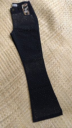 Calça flare preta com strass  tamanho 42