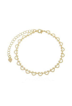 Pulseira de Elos de Coração M Ouro