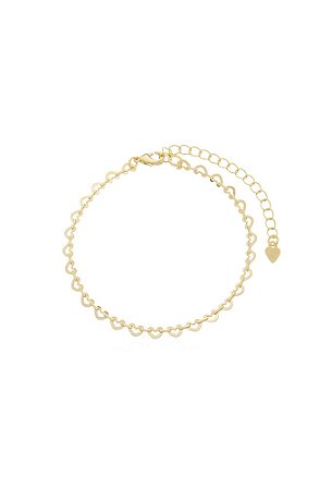 Pulseira Elos de Coração P Ouro