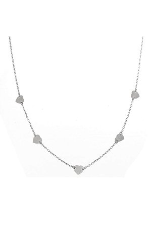 Choker com Medalhas de Coração no Ródio