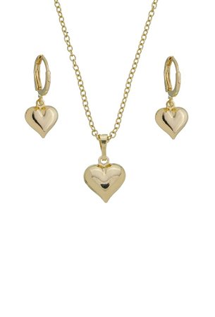 Conjunto de Coração Ouro