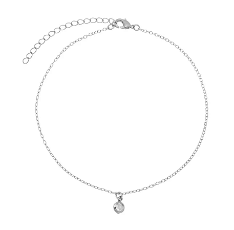 Tornozeleira Com Ponto de Luz Ródio