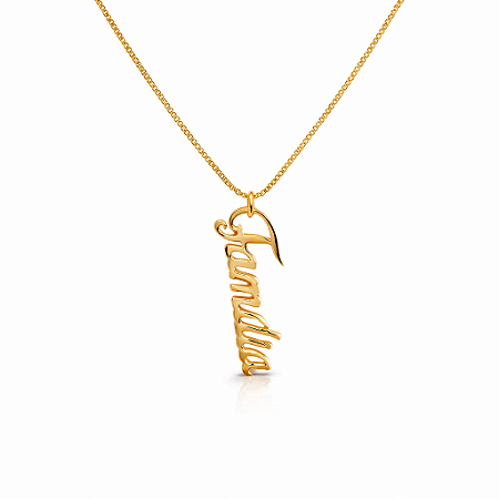 Colar Escrita Família Ouro