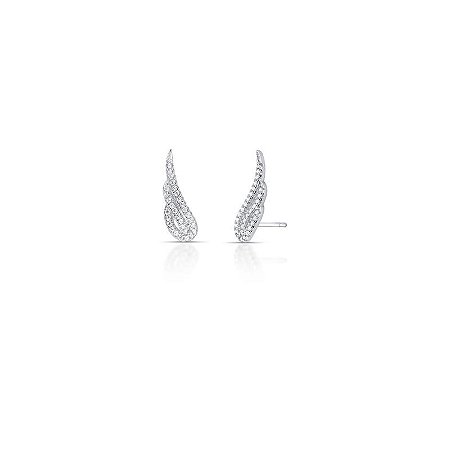 Brinco Ear Cuff de Asa com Zircônias Prata