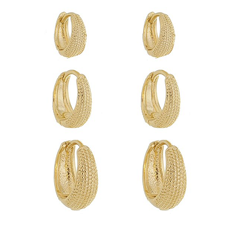 Argola Oval Texturizada