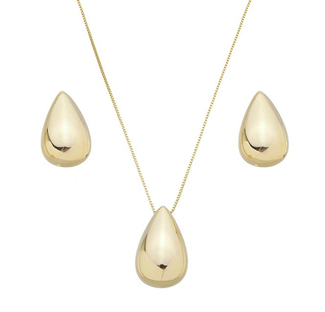 Conjunto de Gota Lisa Ouro