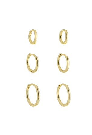 Trio de Argolas Minimalistas