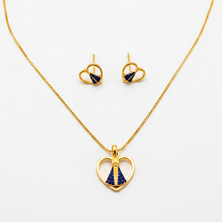 Conjunto Nossa Senhora Coração Ouro