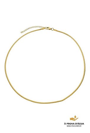 Colar Fita 2mm Aço Dourado
