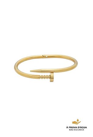 Bracelete Prego Aço Dourado