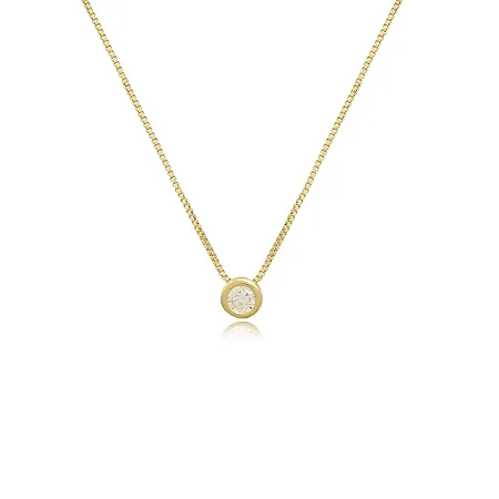 Colar Ponto de Luz Crav. Inglesa Ouro