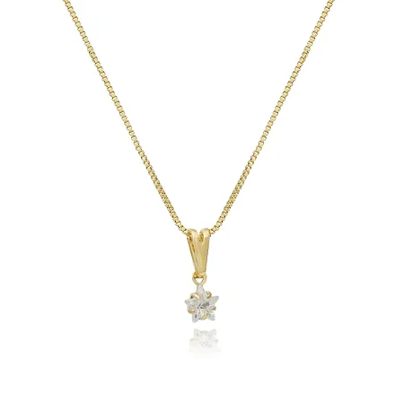 Colar com Ponto de Luz Estrela 5mm Ouro