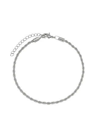 Pulseira Cordão Baiano Ródio