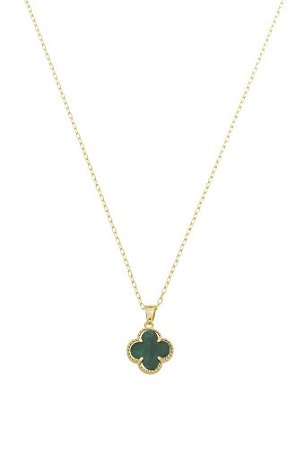 Colar com Pingente de Trevo Esmeralda Ouro