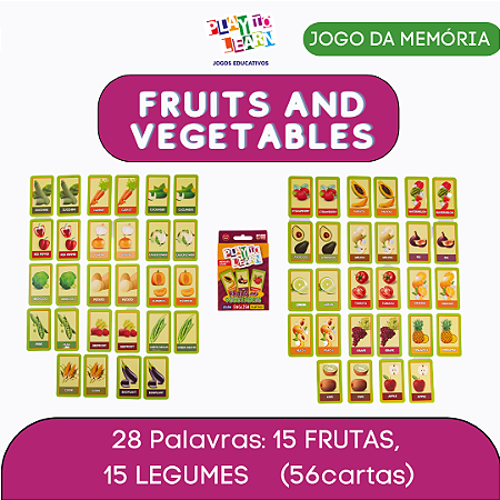 jogo de cartas - fruits and vegetables