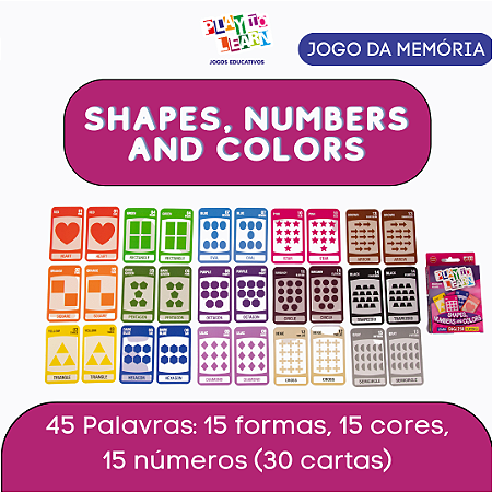 jogo de cartas - shapes, numbers and colors