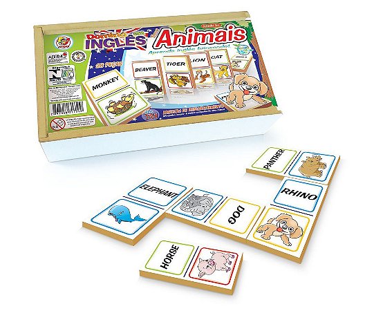 Domino em ingles animais MDF