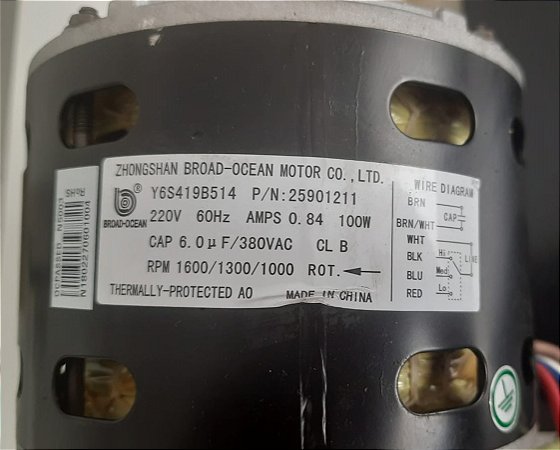 Motor Ventilador Evap. Springer 42XQI60C5 42XQL60C5