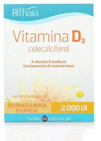 Vitamina D3 2.000UI com 60 Caps. em Gel - Equaliv
