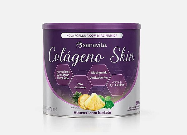 Colágeno Skin - Abacaxi com Hortelã - 200g. Sanavita