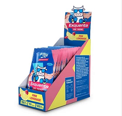 Exquenta +Mu Performance - Pré-Treino em Sachê - Pink Lemonade - (15 sachês com 20g cada) - 300g