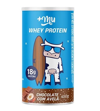 WHEY CONCENTRADO +MU - CHOCOLATE COM AVELÃ - POTE 450G