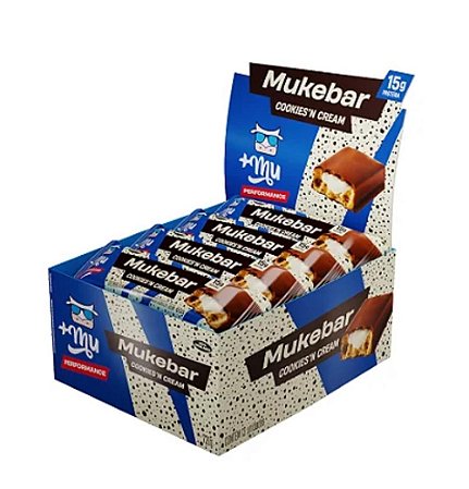Mukebar +Mu Performance 15g de Proteína - Cookies'n Cream - Caixa 12 unidades - 720g