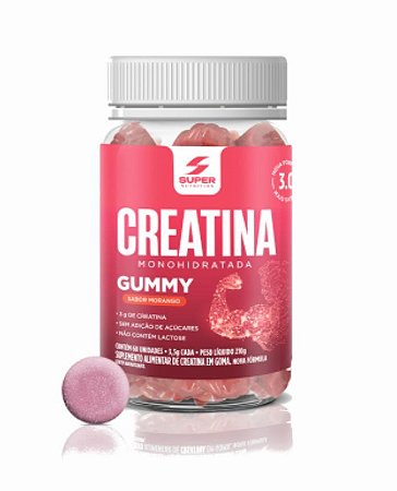 Super Gummy Creatina Sabor Morango (60 gomas)