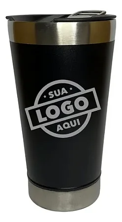 KIT 03 Copos Térmicos com Tampa e Abridor 473ml Personalizados à Laser com sua logo