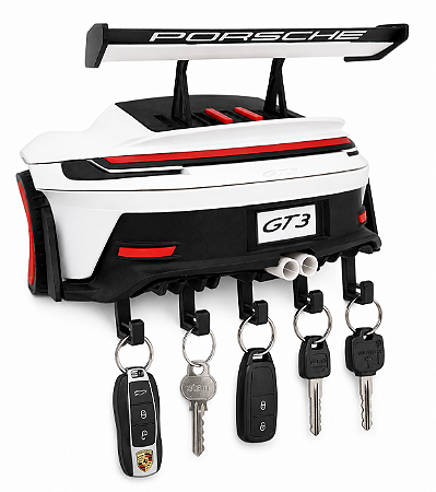 Porta Chaves Decorativo Estilo Carro Esportivo GT3 RS - Suporte de Parede Premium para 5 chaves