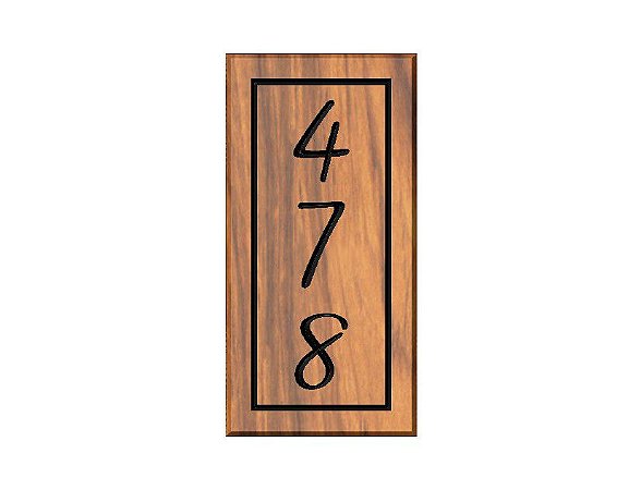 Número Residencial Personalizado em Madeira - 30 x 15 cm - Vertical