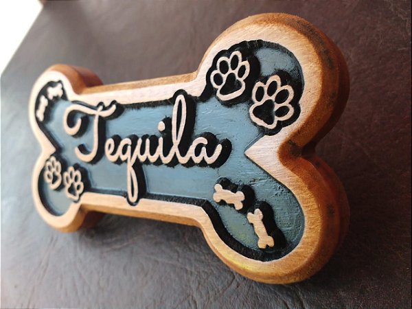 Placa Decorativa para Pet - Modelo Ossinho