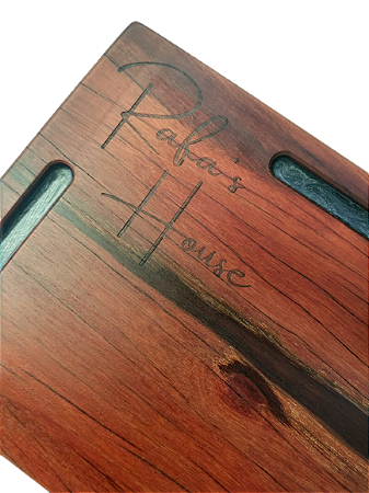 Bloco/Tábua de Corte Personalizado com Canaleta Resinada