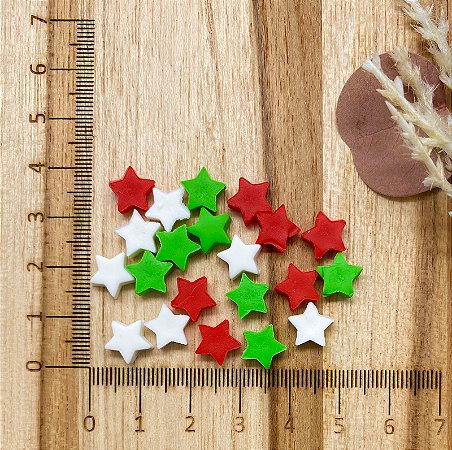 ENFEITE BISCUIT NATALINO ESTRELAS 20 UNIDADES