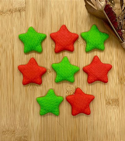 ENFEITE BISCUIT PORTA GUARDANAPOS ESTRELAS 8 UNIDADES