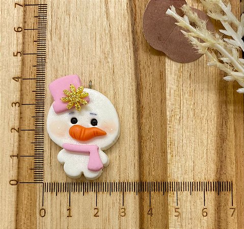 BISCUIT BONECO DE NEVE ROSA