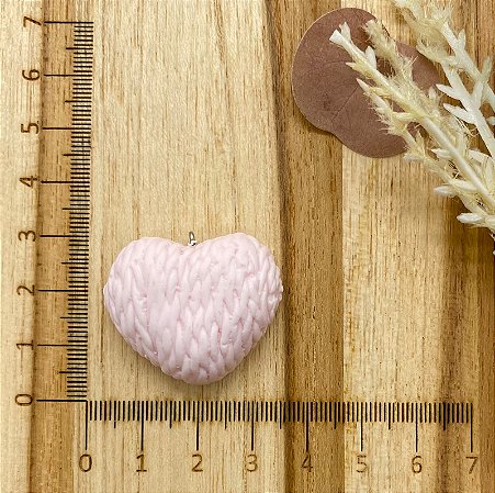 BISCUIT CORAÇÃO TRICOT ROSA BEBÊ