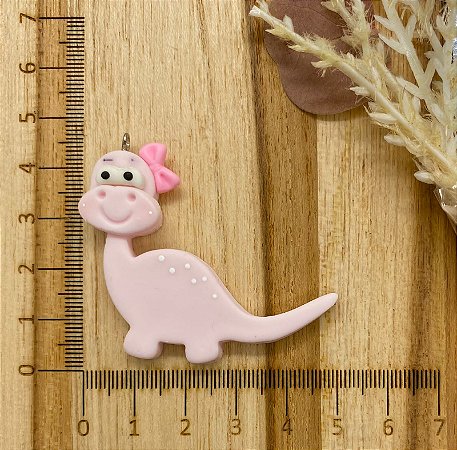 PINGENTE BISCUIT DINOSSAURO ROSA